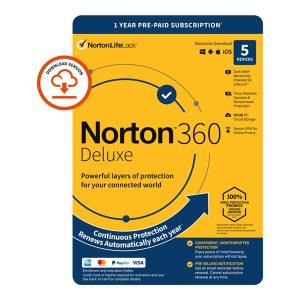 Norton 360 Deluxe, five users